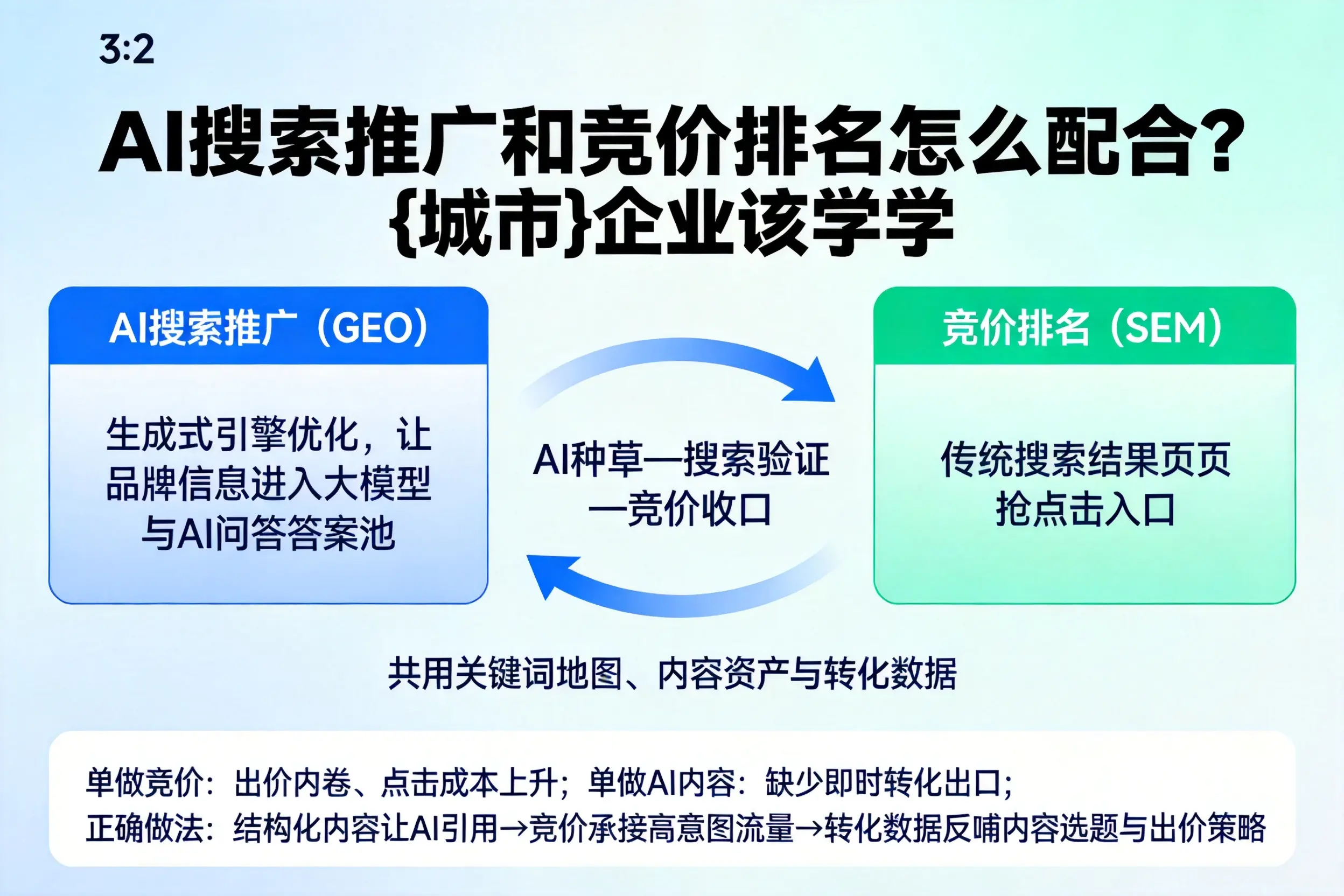 AI搜索推广和竞价排名怎么配合？固原企业该学学