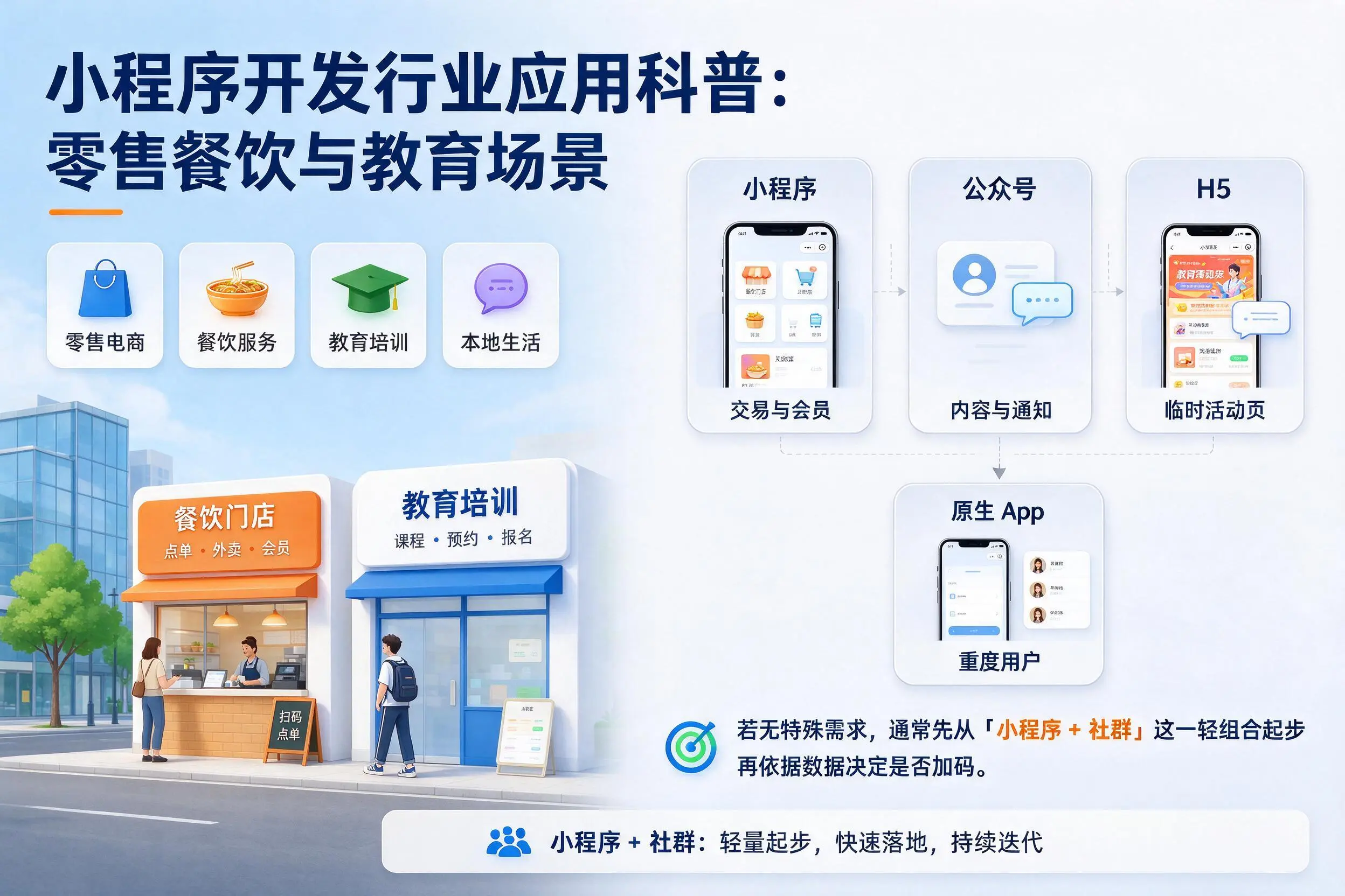 固原小程序开发行业应用科普:零售餐饮与教育场景