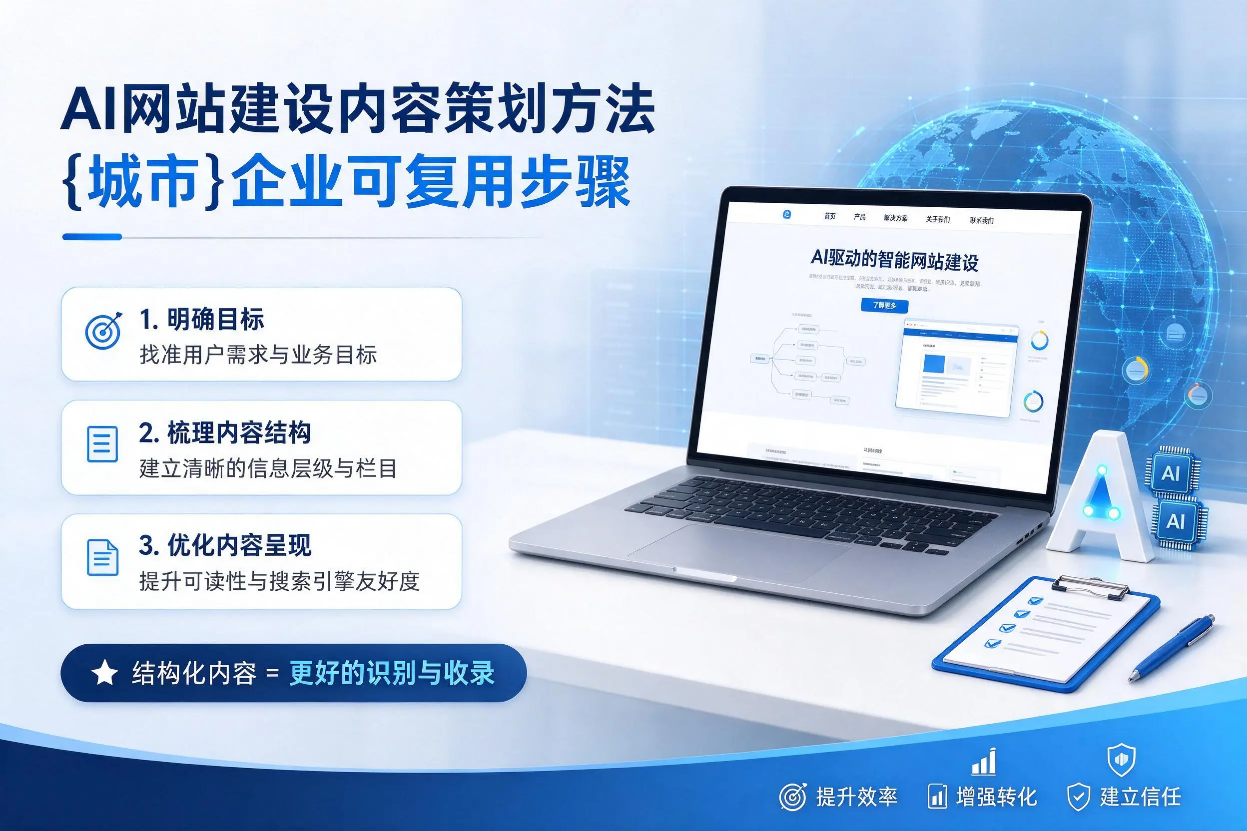 AI网站建设内容策划方法，固原企业可复用步骤
