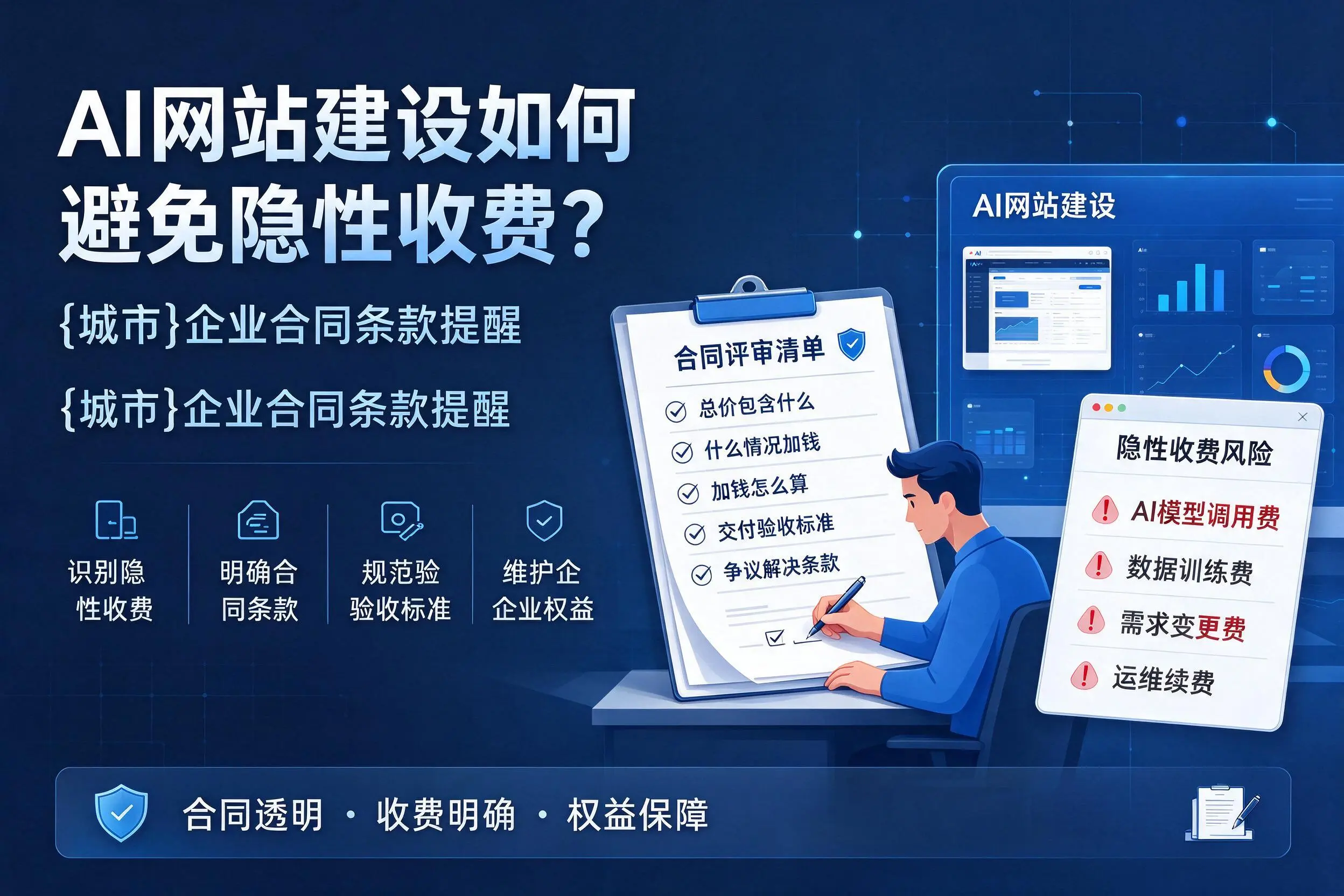 AI网站建设如何避免隐性收费？固原企业合同条款提醒